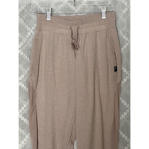 Gymshark Joggers‎ Women Pink Mesh Sweatpants Lounge Pants S Pockets Stretch Soft - Picture 2 of 5